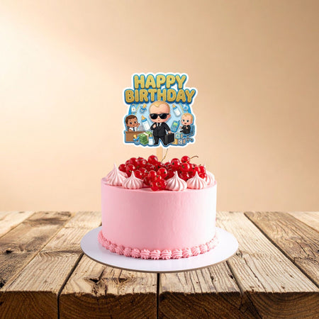 Boss Baby Boy Birthday Cake Topper for Kids | Premium 300 GSM Cardstock | Cute Cartoon Party Decoration | Cake Decoration Topper for Birthday Party Supplies