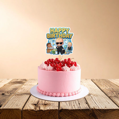 Load image into Gallery viewer, Boss Baby Boy Birthday Cake Topper for Kids | Premium 300 GSM Cardstock | Cute Cartoon Party Decoration | Cake Decoration Topper for Birthday Party Supplies
