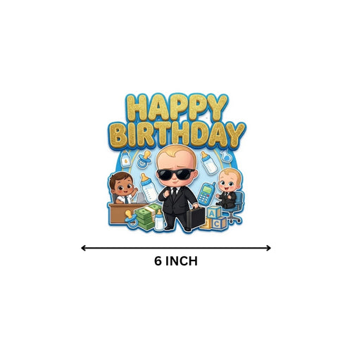 Load image into Gallery viewer, Boss Baby Boy Birthday Cake Topper for Kids | Premium 300 GSM Cardstock | Cute Cartoon Party Decoration | Cake Decoration Topper for Birthday Party Supplies
