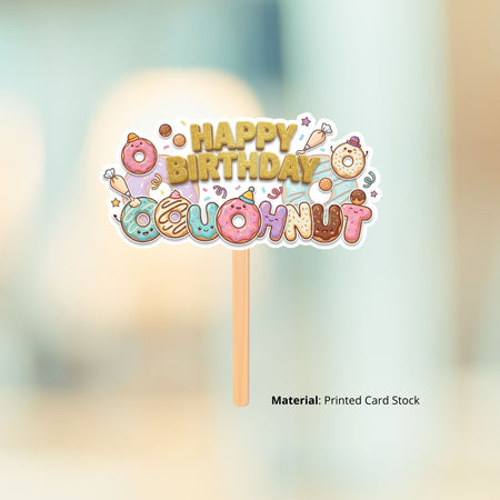 Doughnut Birthday Cake Topper for Kids | Premium 300 GSM Cardstock | Cute Cartoon Party Decoration | Cake Decoration Topper for Birthday Party Supplies