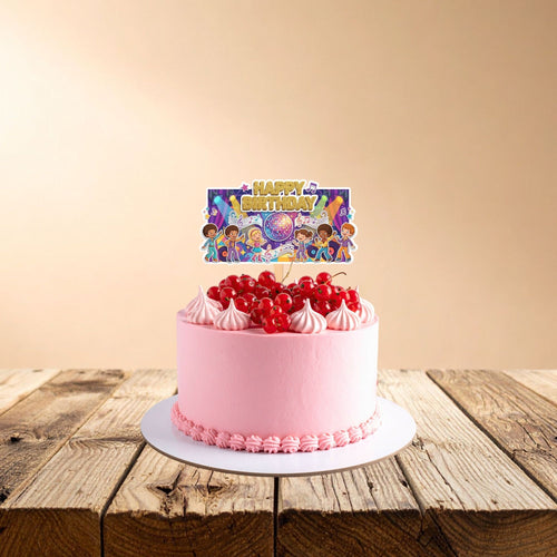 Load image into Gallery viewer, Disco Party Birthday Cake Topper for Kids | Premium 300 GSM Cardstock | Cute Cartoon Party Decoration | Cake Decoration Topper for Birthday Party Supplies
