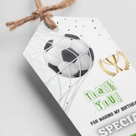 Footall Theme Thank You Cards & Return Gift Tags - 30Pcs, 2x3.5, 250 GSM Cardstock, Green & Black (Football)