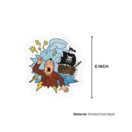 The Adventures Of TintinTheme Birthday Cutouts (6 inches/250 GSM Cardstock/Mixcolour/12Pcs)