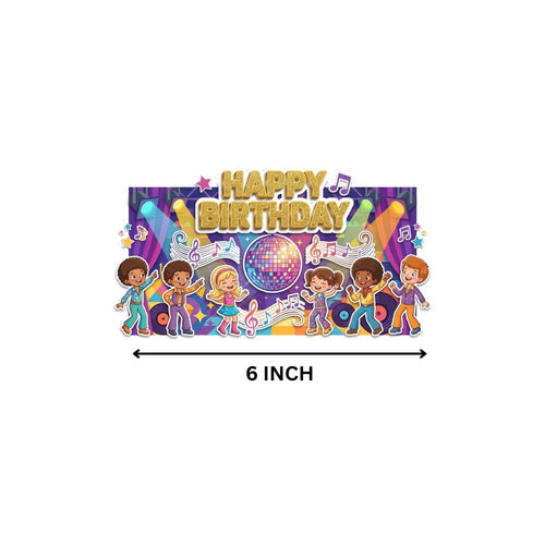Load image into Gallery viewer, Disco Party Birthday Cake Topper for Kids | Premium 300 GSM Cardstock | Cute Cartoon Party Decoration | Cake Decoration Topper for Birthday Party Supplies
