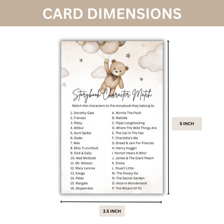 Storybook Character Match Baby Shower Games Card Pack - 18 High-Quality 300gsm Cards for Fun & Exciting Celebration