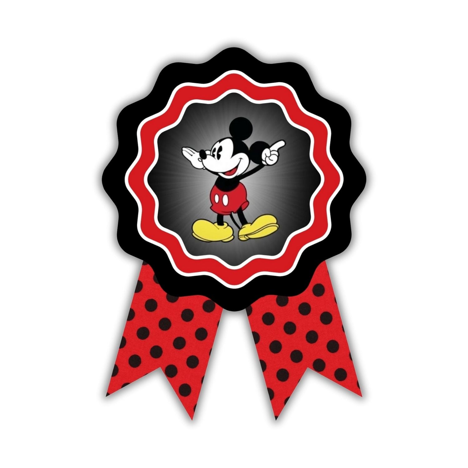 Mickey Mouse Theme Birthday Badges for Kids – 4x3 Inch 250gsm Cardstock with Pin | PartyDecor Mall (Mickey Mouse)