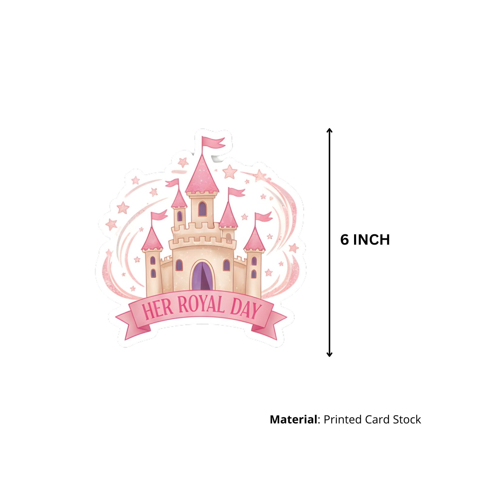 Royal Princess Theme Birthday Cutouts (6 inches/250 GSM Cardstock/Mixcolour/12Pcs)