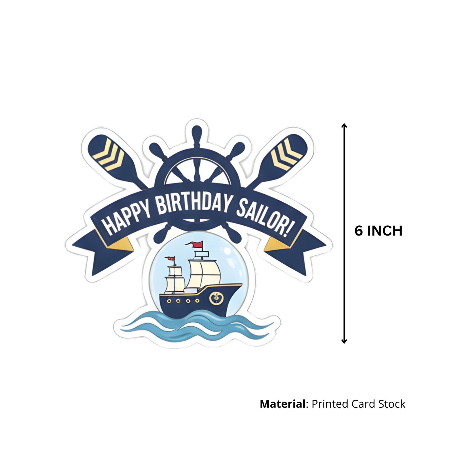 Pirate Captain Theme Birthday Cutouts (6 inches/250 GSM Cardstock/Mixcolour/12Pcs)