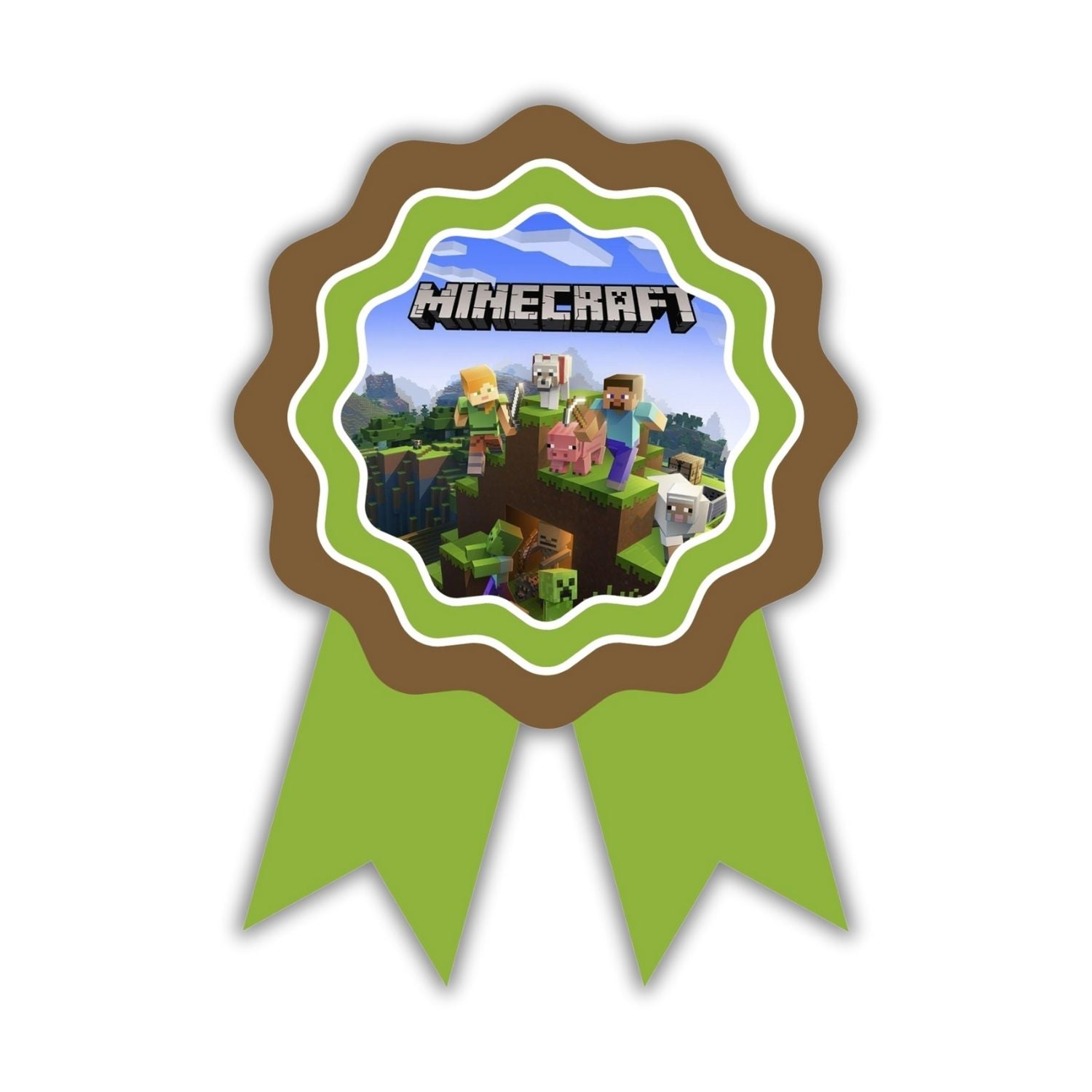 Minecraft Theme Birthday Badges for Kids – 4x3 Inch 250gsm Cardstock with Pin | PartyDecor Mall (Minecraft)