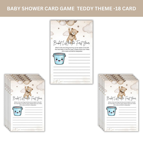 Load image into Gallery viewer, Baby Shower Games Card Pack - 18 High-Quality 300gsm Cards for Fun &amp; Exciting Celebration(Bucket List For The First Year)
