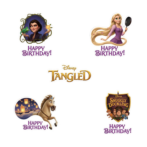 Load image into Gallery viewer, Tangled Theme Birthday Cutouts (6 inches/250 GSM Cardstock/Mixcolour/12Pcs)
