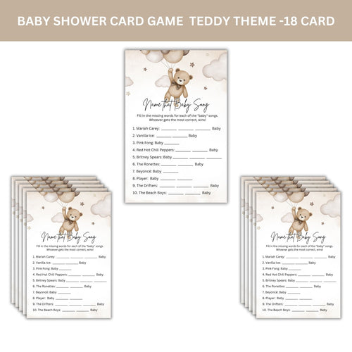 Load image into Gallery viewer, Baby Shower Games Card Pack - 18 High-Quality 300gsm Cards for Fun &amp; Exciting Celebration(Name That Baby Song)
