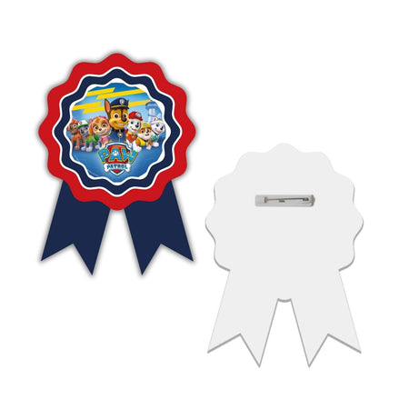 Paw Patrol Theme Birthday Badges for Kids – 4x3 Inch 250gsm Cardstock with Pin | PartyDecor Mall (Paw Patrol)