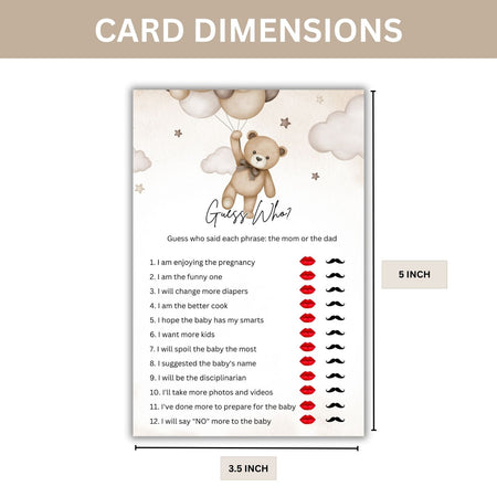 Guess Who? Baby Shower Games Card Pack - 18 High-Quality 300gsm Cards for Fun & Exciting Celebration