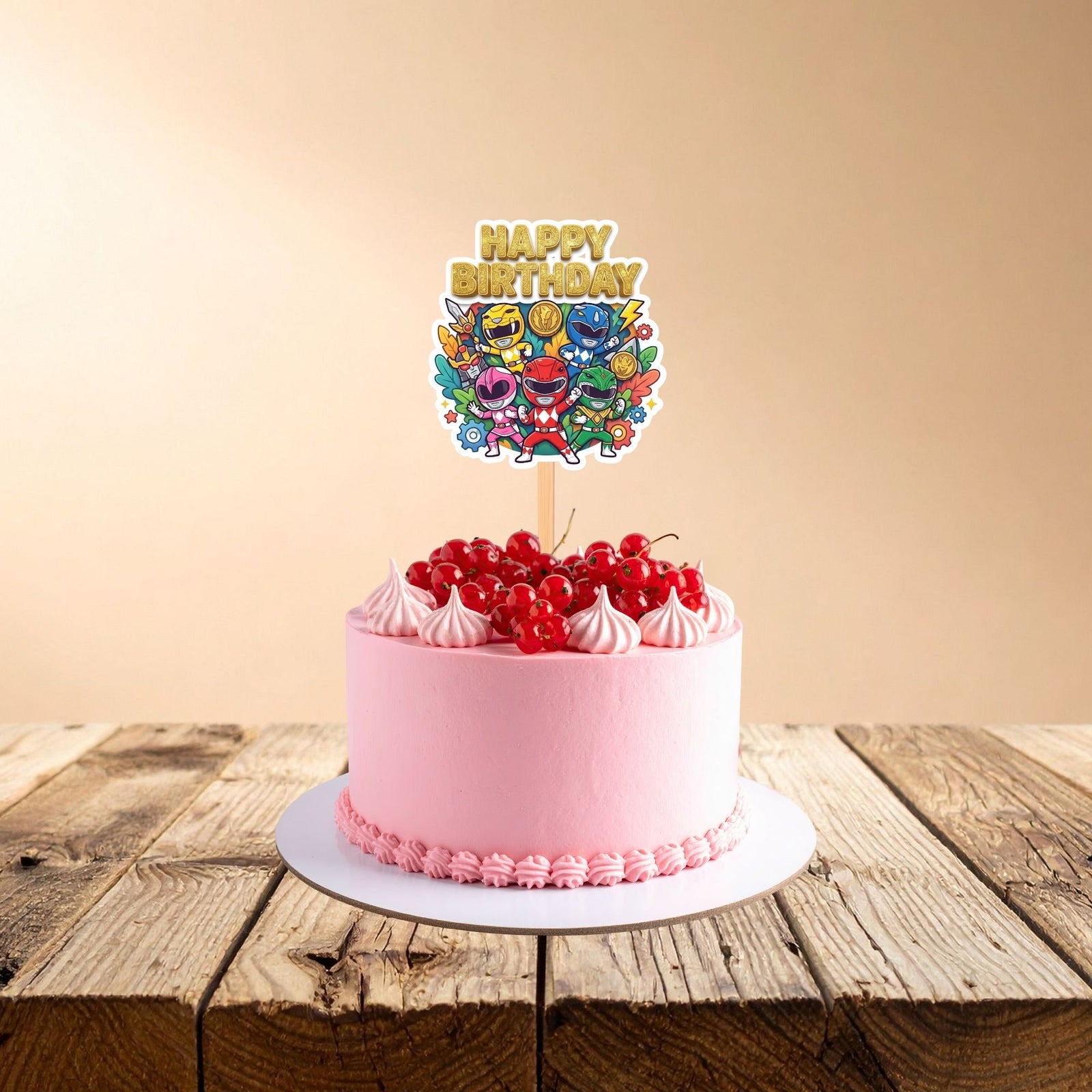 Power Rangers Birthday Cake Topper for Kids | Premium 300 GSM Cardstock | Cute Cartoon Party Decoration | Cake Decoration Topper for Birthday Party Supplies