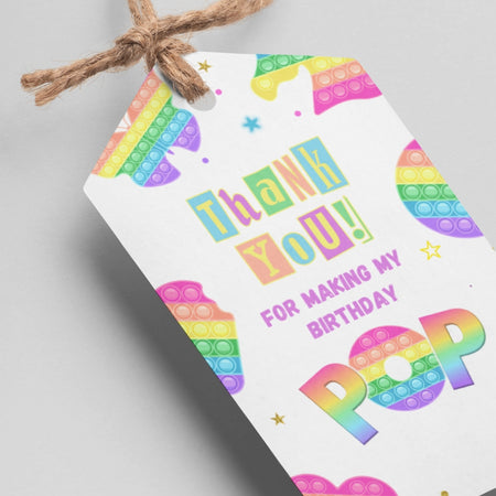 Pop-It Theme Thank You Cards & Return Gift Tags - 30Pcs, 2x3.5, 250 GSM Cardstock, Green & Black (Pop-It)