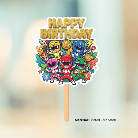 Power Rangers Birthday Cake Topper for Kids | Premium 300 GSM Cardstock | Cute Cartoon Party Decoration | Cake Decoration Topper for Birthday Party Supplies
