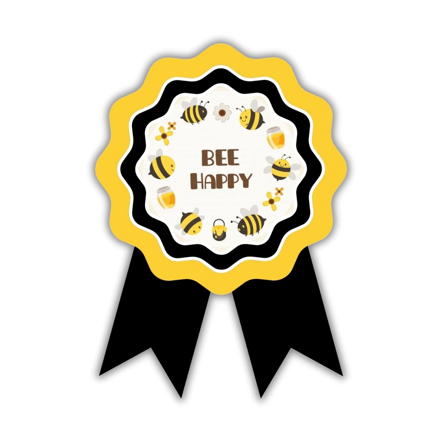 Bumble Bee Theme Birthday Badges for Kids – 4x3 Inch 250gsm Cardstock with Pin | PartyDecor Mall (Bumble Bee)