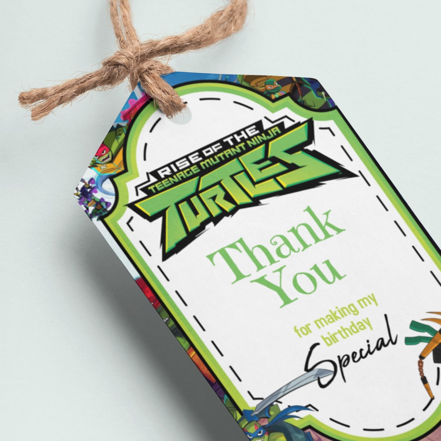 Ninja Turtles Theme Thank You Cards & Return Gift Tags - 30Pcs, 2x3.5, 250 GSM Cardstock (Ninja Turtles)
