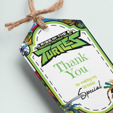 Ninja Turtles Theme Thank You Cards & Return Gift Tags - 30Pcs, 2x3.5, 250 GSM Cardstock (Ninja Turtles)