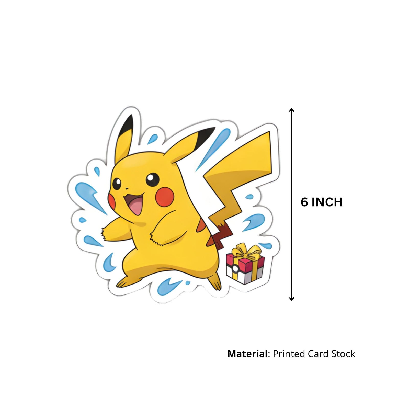 Pokemon Theme Birthday Cutouts (6 inches/250 GSM Cardstock/Mixcolour/12Pcs)