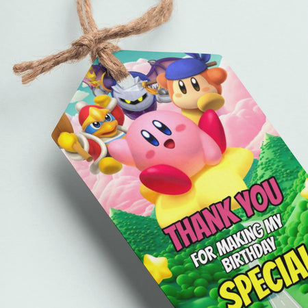 Kirby Pink Theme Thank You Cards & Return Gift Tags - 30Pcs, 2x3.5, 250 GSM Cardstock (Kirby Pink)