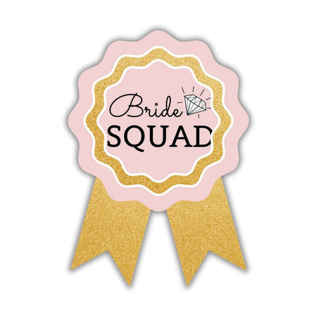 Bride Squad Badges for Kids – 4x3 Inch 250gsm Cardstock with Pin | PartyDecor Mall (Bride Squad)