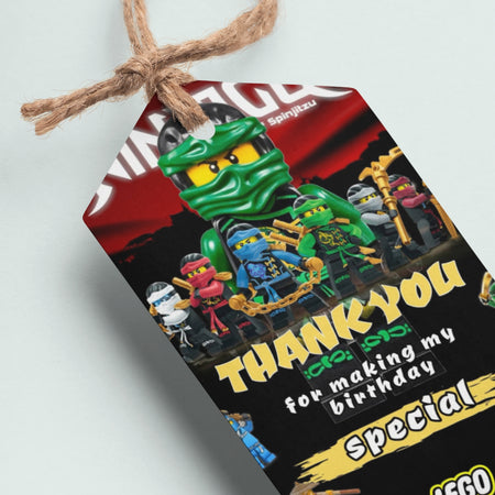 Ninjago Theme Thank You Cards & Return Gift Tags - 30Pcs, 2x3.5, 250 GSM Cardstock (Ninjago)