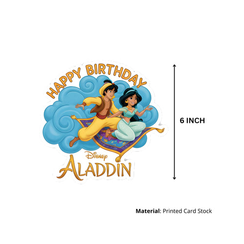 Load image into Gallery viewer, Aladdin Theme Birthday Cutouts (6 inches/250 GSM Cardstock/Mixcolour/12Pcs)
