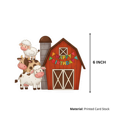 Load image into Gallery viewer, Farm House Theme Birthday Cutouts (6 inches/250 GSM Cardstock/Mixcolour/12Pcs)
