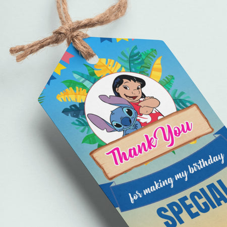 Lilo & Stitch Theme Thank You Cards & Return Gift Tags - 30Pcs, 2x3.5, 250 GSM Cardstock (Lilo & Stitch)