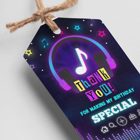 Music Theme Thank You Cards & Return Gift Tags - 30Pcs, 2x3.5, 250 GSM Cardstock, Green & Black (Music)