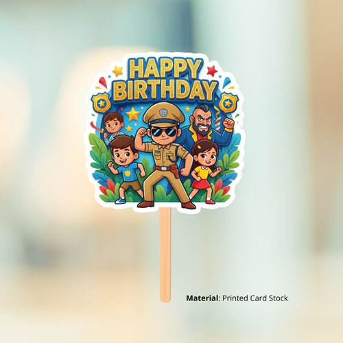 Load image into Gallery viewer, Little Singham Birthday Cake Topper for Kids | Premium 300 GSM Cardstock | Cute Cartoon Party Decoration | Cake Decoration Topper for Birthday Party Supplies
