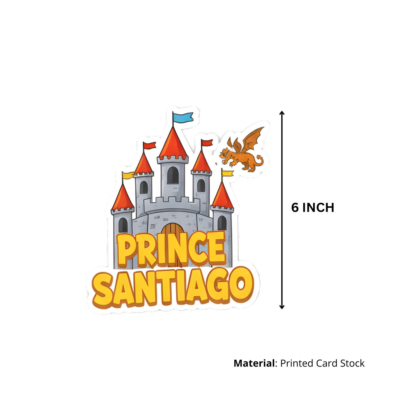 Prince Santiago Theme Birthday Cutouts (6 inches/250 GSM Cardstock/Mixcolour/12Pcs)