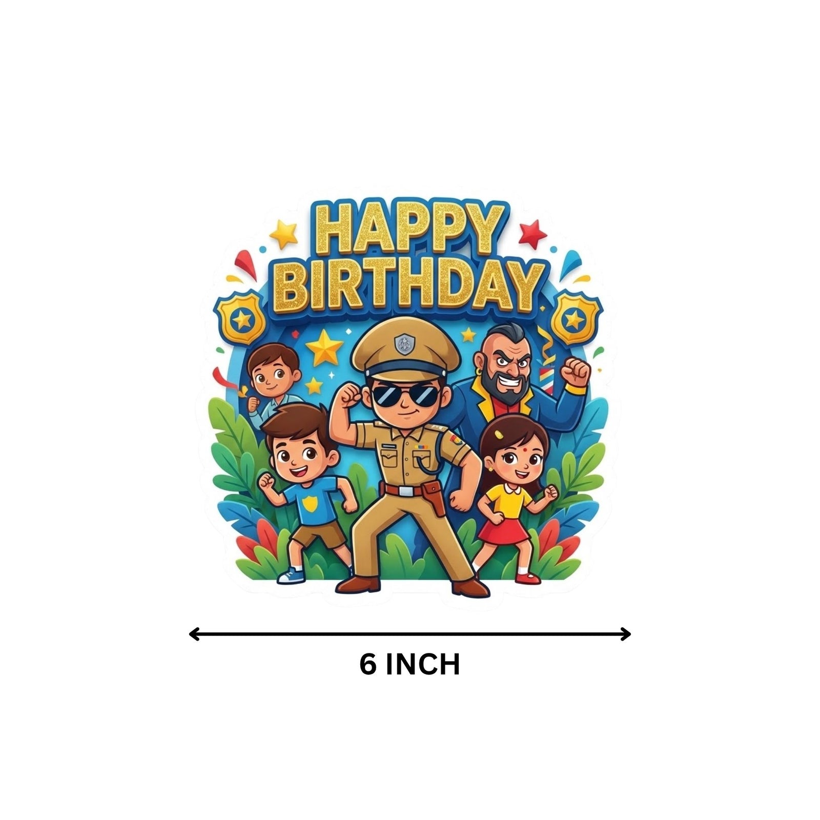 Little Singham Birthday Cake Topper for Kids | Premium 300 GSM Cardstock | Cute Cartoon Party Decoration | Cake Decoration Topper for Birthday Party Supplies