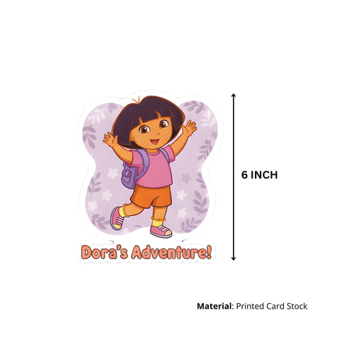 Load image into Gallery viewer, Dora Theme Birthday Cutouts (6 inches/250 GSM Cardstock/Mixcolour/12Pcs)
