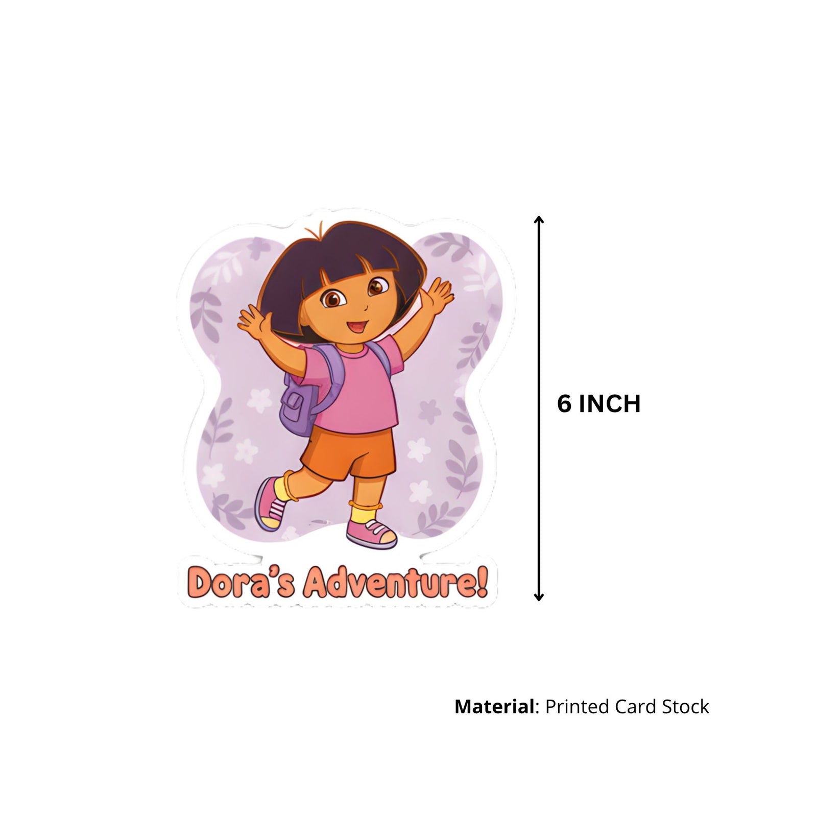 Dora Theme Birthday Cutouts (6 inches/250 GSM Cardstock/Mixcolour/12Pcs)