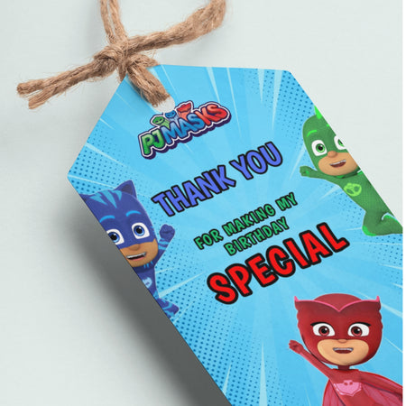 PJ Masks Theme Thank You Cards & Return Gift Tags - 30Pcs, 2x3.5, 250 GSM Cardstock (PJ Masks)
