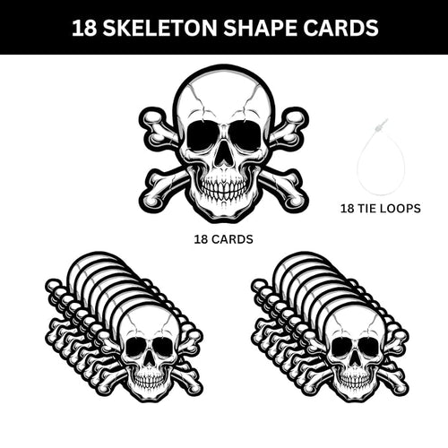 Load image into Gallery viewer, PartyDecor Mall Halloween Theme Skull Dangler (18 Pcs) - Material-Cardstock (Skull Hanging Dangler Halloween)
