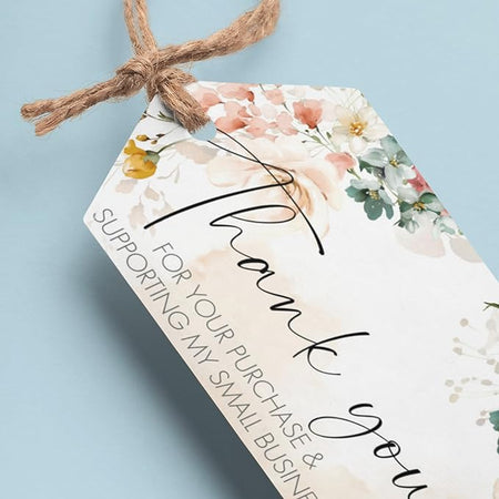 PartyDecor Mall Thank You Tags for Small Business - 30Pcs, Thank You Cards with Strings