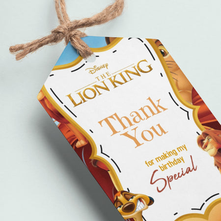 Lion King Theme Thank You Cards & Return Gift Tags - 30Pcs, 2x3.5, 250 GSM Cardstock (Lion King)