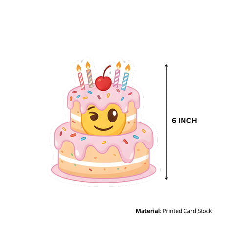 Load image into Gallery viewer, Emoji Theme Birthday Cutouts (6 inches/250 GSM Cardstock/Mixcolour/12Pcs)
