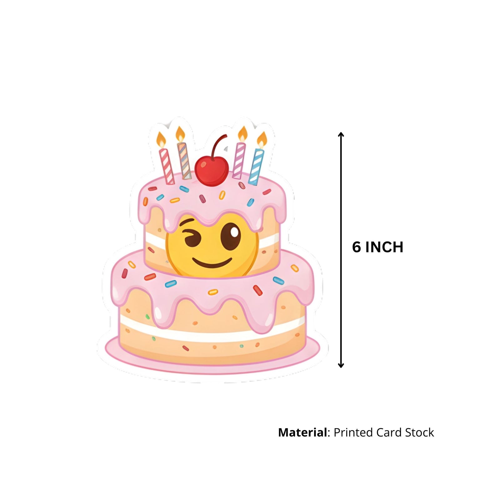 Emoji Theme Birthday Cutouts (6 inches/250 GSM Cardstock/Mixcolour/12Pcs)