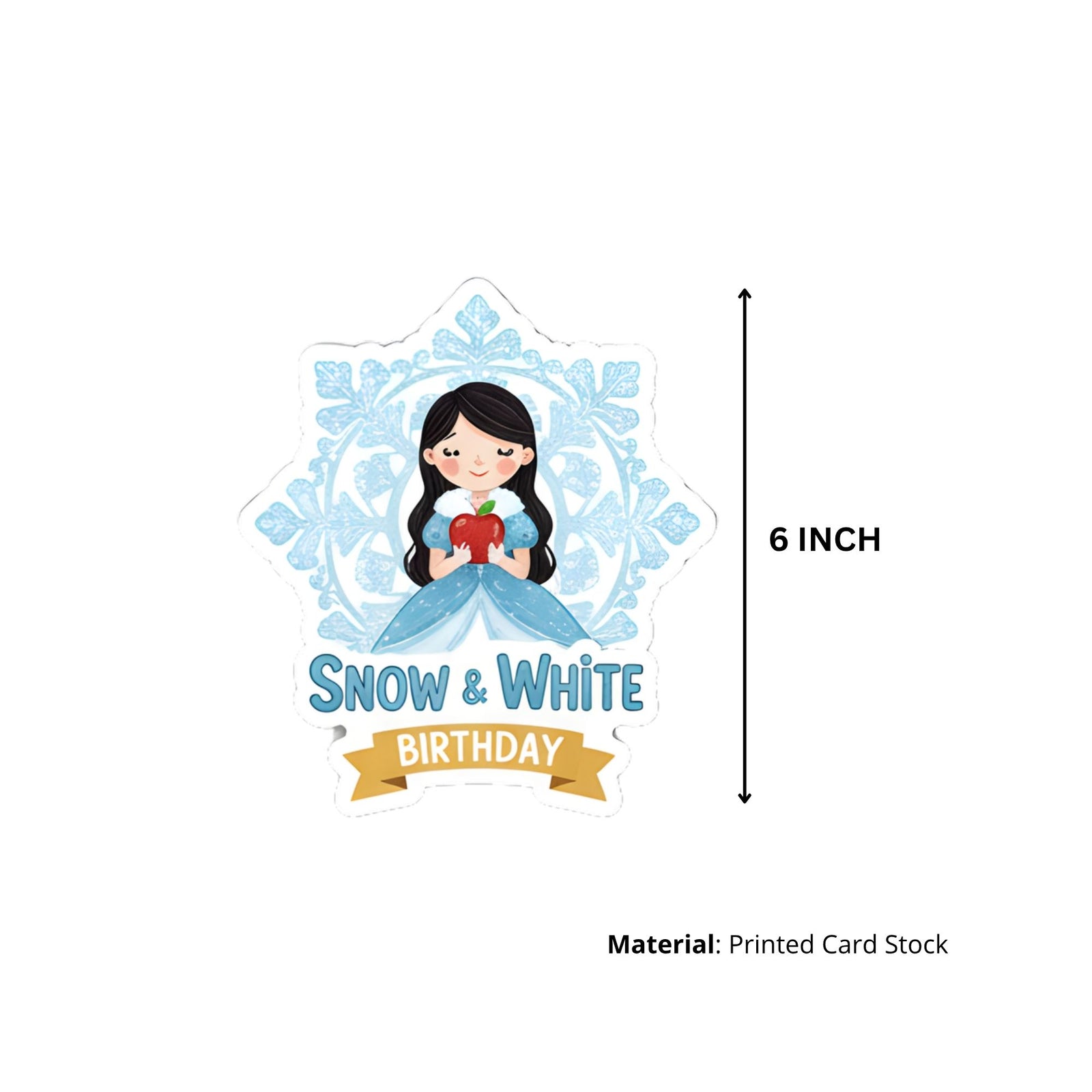 Snow White Theme Birthday Cutouts (6 inches/250 GSM Cardstock/Mixcolour/12Pcs)