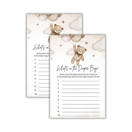 What's In The Diaper Bag? Baby Shower Games Card Pack - 18 High-Quality 300 gsm Cards for Fun & Exciting Celebration