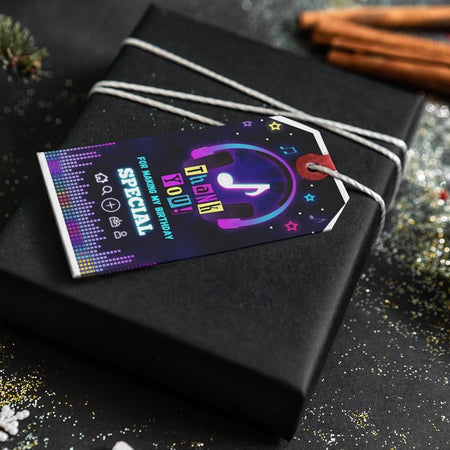 Music Theme Thank You Cards & Return Gift Tags - 30Pcs, 2x3.5, 250 GSM Cardstock, Green & Black (Music)