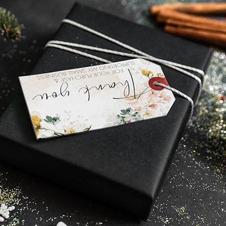 PartyDecor Mall Thank You Tags for Small Business - 30Pcs, Thank You Cards with Strings