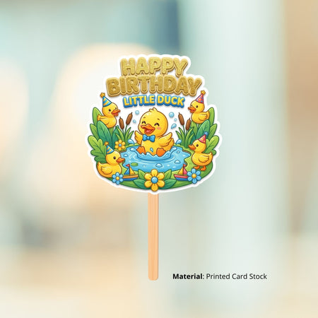 Baby Duck Birthday Cake Topper for Kids | Premium 300 GSM Cardstock | Cute Cartoon Party Decoration | Cake Decoration Topper for Birthday Party Supplies