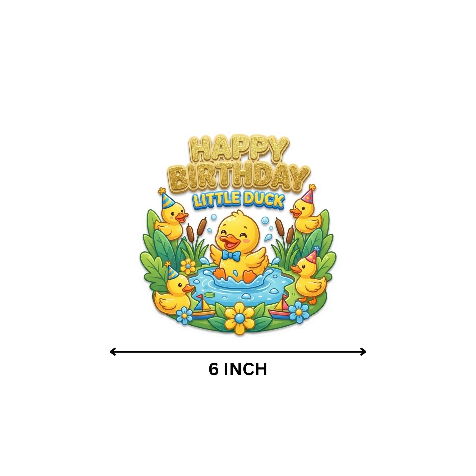Baby Duck Birthday Cake Topper for Kids | Premium 300 GSM Cardstock | Cute Cartoon Party Decoration | Cake Decoration Topper for Birthday Party Supplies