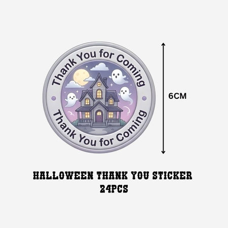 Halloween Theme- Return Gift/birthday decor Thankyou Sticker (6 CM/Sticker/Mixcolour/24Pcs)